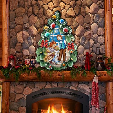 Nutcracker Christmas Tree 24-Inch Handcrafted Wooden Door Decor by G. DeBrekht - Holiday Decor