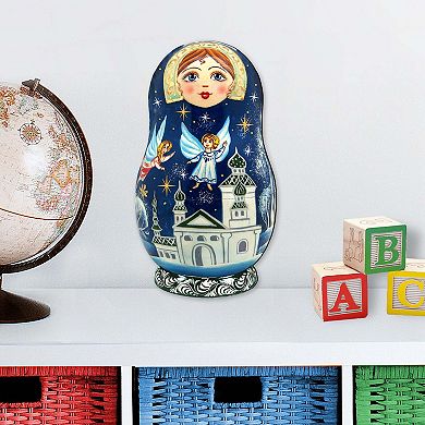 Flying Angels Nesting Doll 24-Inch Handcrafted Wooden Door Decor by G. Debrekht - Christmas Decor