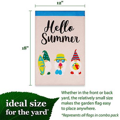 G128 Garden Flag Holiday Gnomes Set #1 12"x18" Burlap 12pc