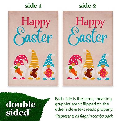 G128 Garden Flag Holiday Gnomes Set #1 12"x18" Burlap 12pc