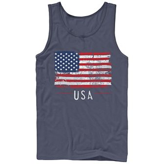 Men's Distressed USA Flag Graphic Tank Top