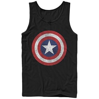 Men's Marvel Captain America Distressed Shield Graphic Tank Top