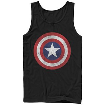 Men's Marvel Captain America Distressed Shield Graphic Tank Top
