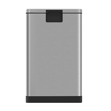 10.6 Gal./40 Liter Stainless Steel Rectangular Step-on Trash Can for Kitchen