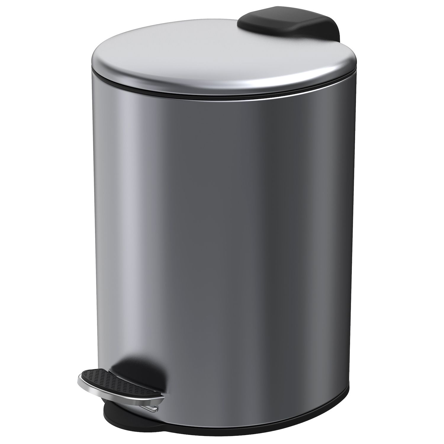 1.3 Gal. Slim Trash Can, Stainless Steel Step On Bathroom and Office  Garbage Can in Brilliant Silver Finish