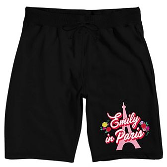 Men's Emily in Paris Eiffel Tower Logo Pajama Shorts