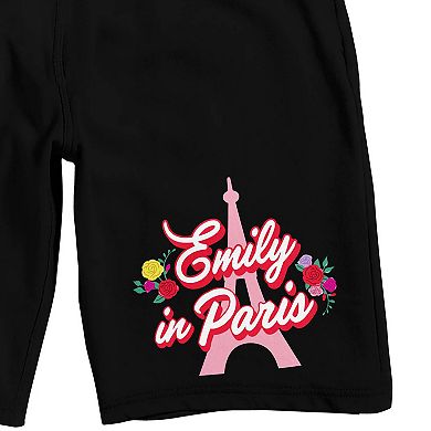 Men's Emily in Paris Eiffel Tower Logo Pajama Shorts