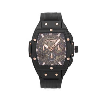 Ed Hardy Men's Black Textured Chronograph Watch