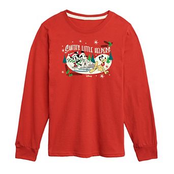 Disney's Mickey Mouse And Friends Boys 8-20 Santa's Little Helpers Long Sleeve Graphic Tee