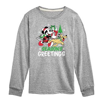 Disney's Mickey Mouse & Friends Boys 8-20 Seasons Greetings Long Sleeve Graphic Tee