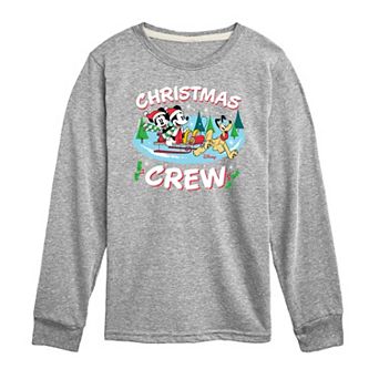 Disney's Mickey Mouse & Friends Boys 8-20 Christmas Crew Long Sleeve Graphic Tee