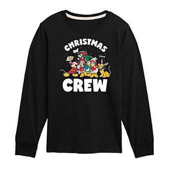 Disney's Mickey Mouse & Friends Boys 8-20 Christmas Crew Long Sleeve Graphic Tee