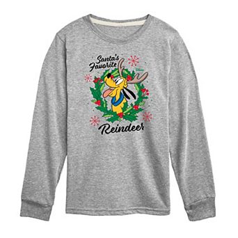Disney's Mickey Mouse & Friends Pluto Boys 8-20 Santa's Favorite Reindeer Long Sleeve Graphic Tee