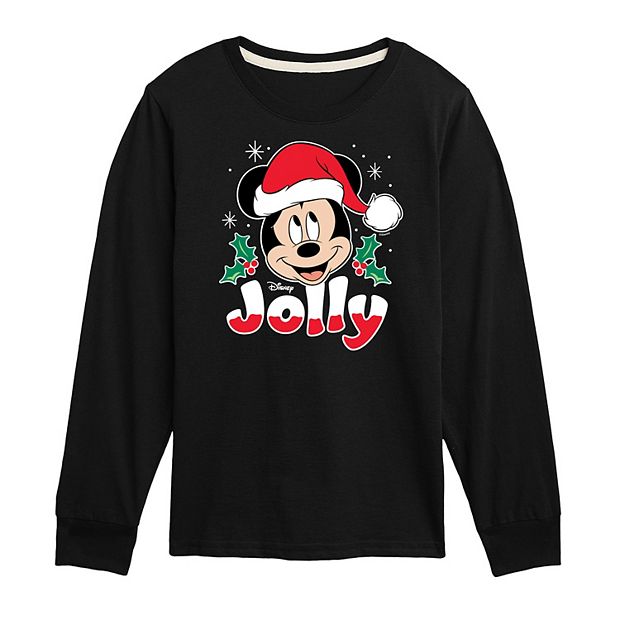 Mens Oversized Christmas Mickey Mouse Disney License T-Shirt - Black