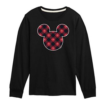 Disney's Mickey Mouse Boys 8-20 Plaid Long Sleeve Graphic Tee