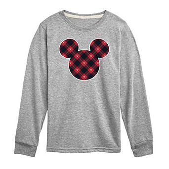 Disney's Mickey Mouse Boys 8-20 Plaid Long Sleeve Graphic Tee