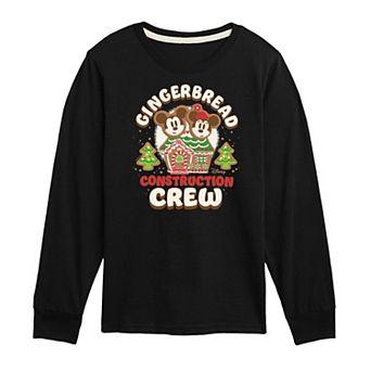 Disney's Mickey Mouse & Friends Boys 8-20 Gingerbread Construction Crew Long Sleeve Graphic Tee