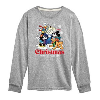 Disney's Mickey Mouse & Friends Boys 8-20 Christmas Brings So Much Joy Long Sleeve Graphic Tee