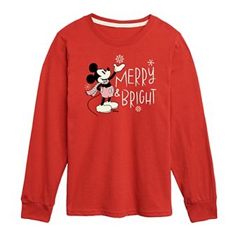 Disney's Mickey Mouse Boys 8-20 Merry & Bright Long Sleeve Graphic Tee
