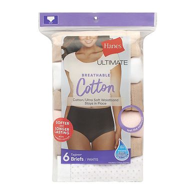Hanes Ultimate 6-Pack Breathable Cotton Brief Underwear 40H6CC