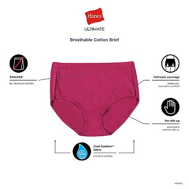 Hanes Ultimate 6-Pack Breathable Cotton Brief Underwear 40H6CC