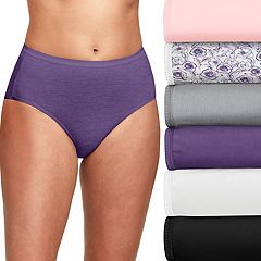 Hanes Womens Originals Hi-Leg Panties, Breathable Stretch Cotton Underwear,  Assorted, 6-Pack