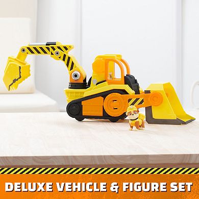 PAW Patrol Rubble's Bark Yard Deluxe Bulldozer Toy with Rubble Action Figure