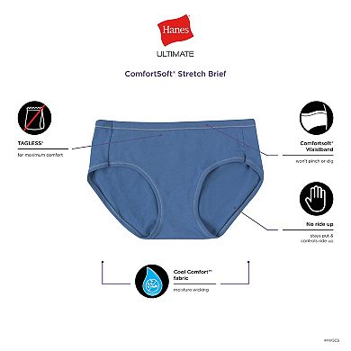 Women’s Hanes® Ultimate ComfortSoft Stretch Hipster Underwear, 5-Pack 41W5CS
