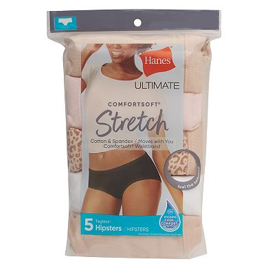 Hanes Ultimate ComfortSoft Women’s Stretch Hipster Underwear, 5-Pack 41W5CS