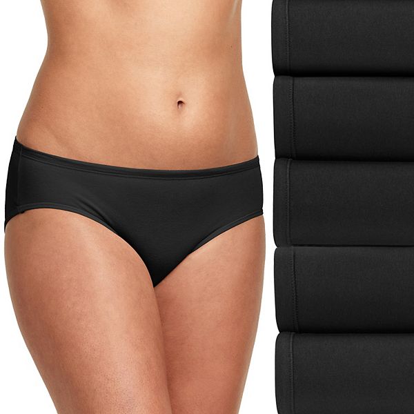 Hanes Ultimate ComfortSoft Women’s Stretch Hipster Underwear, 5-Pack 41W5CS - Black Asst (4)