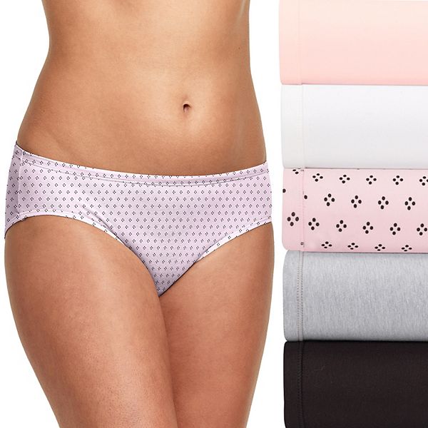 Hanes Ultimate ComfortSoft Women’s Stretch Hipster Underwear, 5-Pack 41W5CS - Quad Dot Asst (4)
