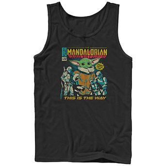 Men's Star Wars The Mandalorian Grogu Comic Cover Graphic Tank Top