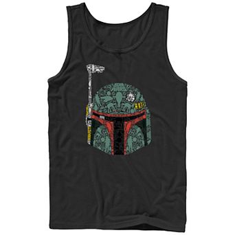 Men's Star Wars Boba Fett Helmet Icons Graphic Tank Top