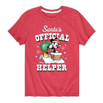Disney's Mickey Mouse Boys 8-20 Santas Official Helper Graphic Tee