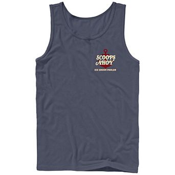 Men's Netflix Stranger Things Scoops Ahoy Ice Cream Parlor Graphic Tank Top