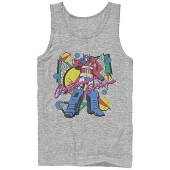 Men's Transformers Optimus Prime 80's Style Background Graphic Tank Top