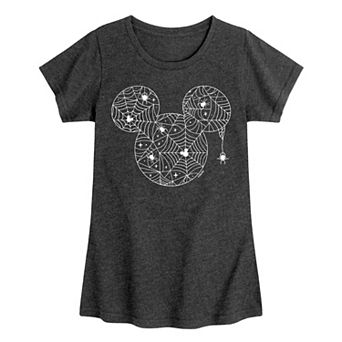 Disney's Mickey Mouse Girls 7-16 Spider Web Silhouette Graphic Tee