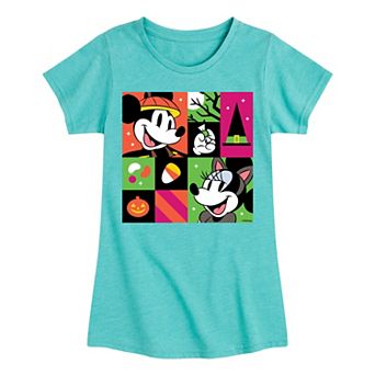 Disney's Mickey & Minnie Mouse Girls 7-16 Trick Or Treat Grid Graphic Tee