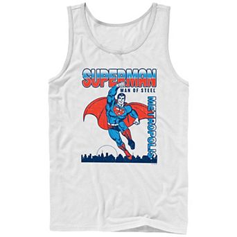 Men's DC Comics Superman Man Of Steel Vintage Poster Graphic Tank Top