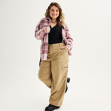 Juniors' Plus SO® High-Rise Parachute Cargo Pants