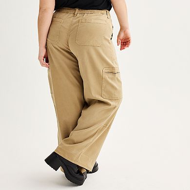 Juniors' Plus SO® High-Rise Parachute Cargo Pants