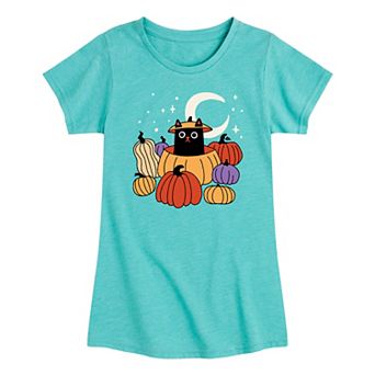 Girls' Cat Pumpkin Patch Graphic Tee