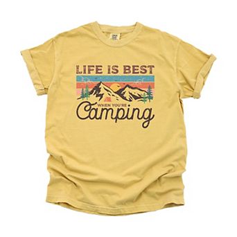Life Is Best When You're Camping Garment Dyed Tees