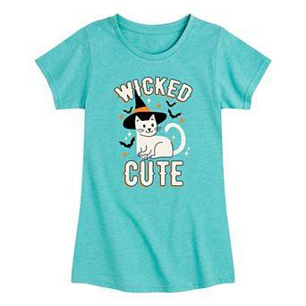 Girls' Wicked Cute Halloween Cat Graphic Tee