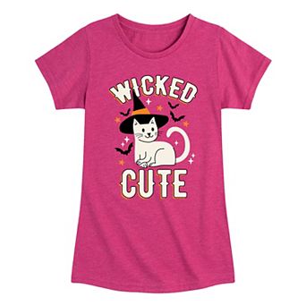 Girls' Wicked Cute Halloween Cat Graphic Tee