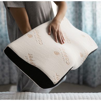 he unique shape supports your head, neck and spine