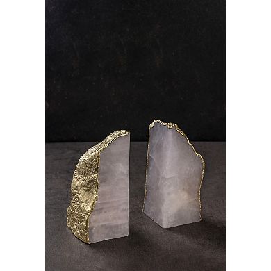 Dazzle Rose Quartz Bookends - Set of 2