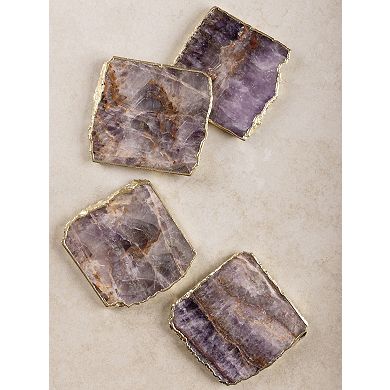 Dazzle Amethyst Coasters, Set of 4