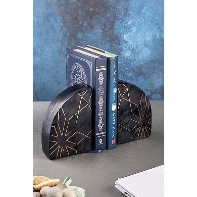 Enchant Black Marble Bookends, Set of 2