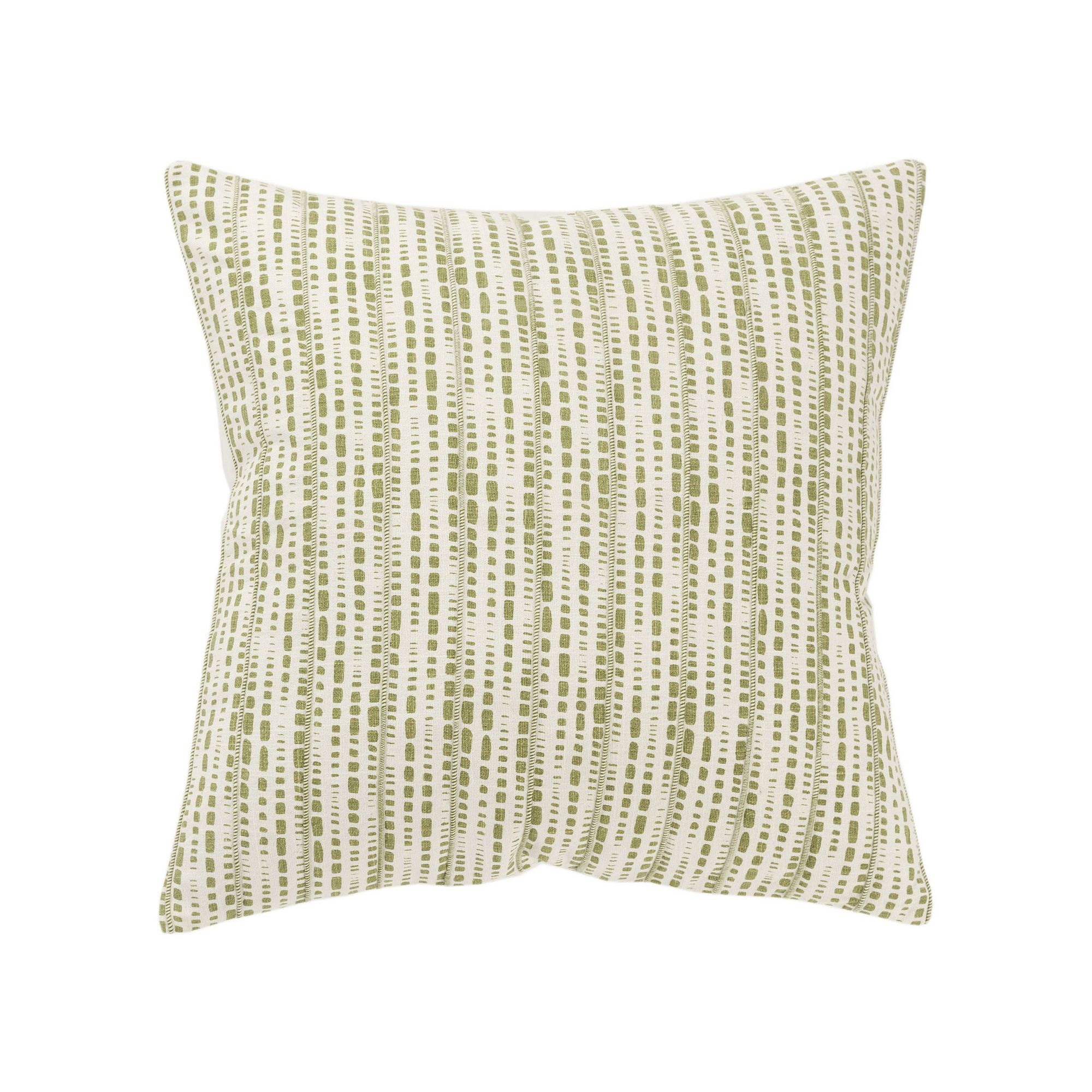 Rizzy Home Tess Cotton Throw Pillow, Green